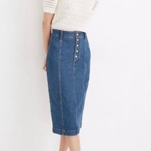 Madewell Denim Button Up Midi Skirt